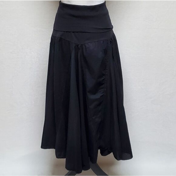 Vintage Y2K Bisou Bisou Michelle Bonbot Black Asymmetrical Patchwork Midi Skirt - Picture 12 of 16